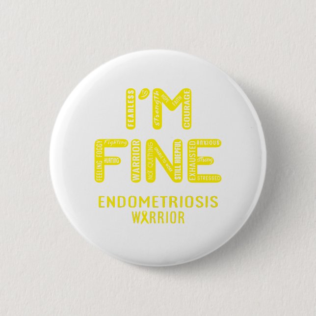 Chapa Redonda De 5 Cm Guerrero de la endometriosis - ESTOY BIEN (Anverso)