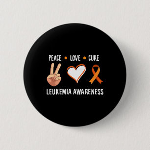 Chapa Redonda De 5 Cm Guerrero de la leucemia Paz Amor Cura Leucemia Cán