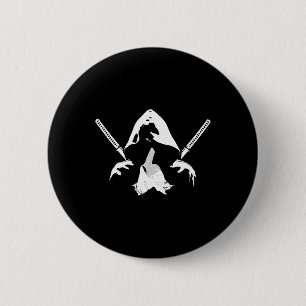 Chapa Redonda De 5 Cm Guerrero de Ninja Bushido Samurai Martia luchadora