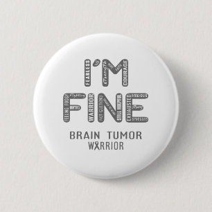 Chapa Redonda De 5 Cm Guerrero del tumor cerebral - ESTOY BIEN
