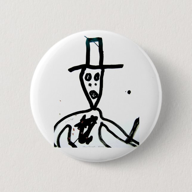 Chapa Redonda De 5 Cm Guillermo S. Burroughs "hombre en gorra " (Anverso)