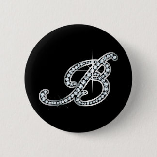 Chapa Redonda De 5 Cm Guión B "Diamond Bling"