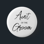 Chapa Redonda De 5 Cm Guión de pincel moderno Tía del Fiesta Groom<br><div class="desc">Diseño moderno y elegante impreso Brush Script Aunt of The Groom Bridal Shower Fiesta botón que se puede personalizar con tu texto. Haga clic en el botón "Personalizar" y utilice nuestra herramienta de diseño para modificar esta plantilla. Visita la tienda de Diseño de Arte Gráfico para ver otros productos que...</div>