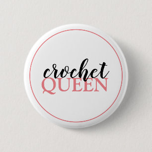 Chapa Redonda De 5 Cm Guión de reina de crochet