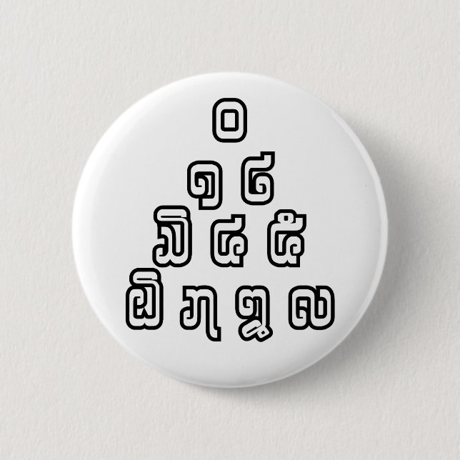 Chapa Redonda De 5 Cm Guión lingüístico laosiano/lao (Anverso)