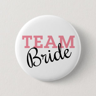 Chapa Redonda De 5 Cm Guión rosado de Team Bride