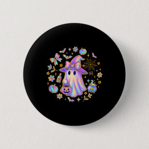 Chapa Redonda De 5 Cm Guirnalda Arcoiris Camisas de Bruja Cute Calabaza