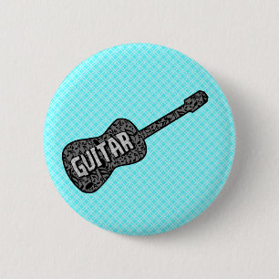 Chapa Redonda De 5 Cm Guitar Music Notes Text