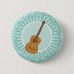 Chapa Redonda De 5 Cm Guitarra Acústica Fun Turquoise Swirl Music