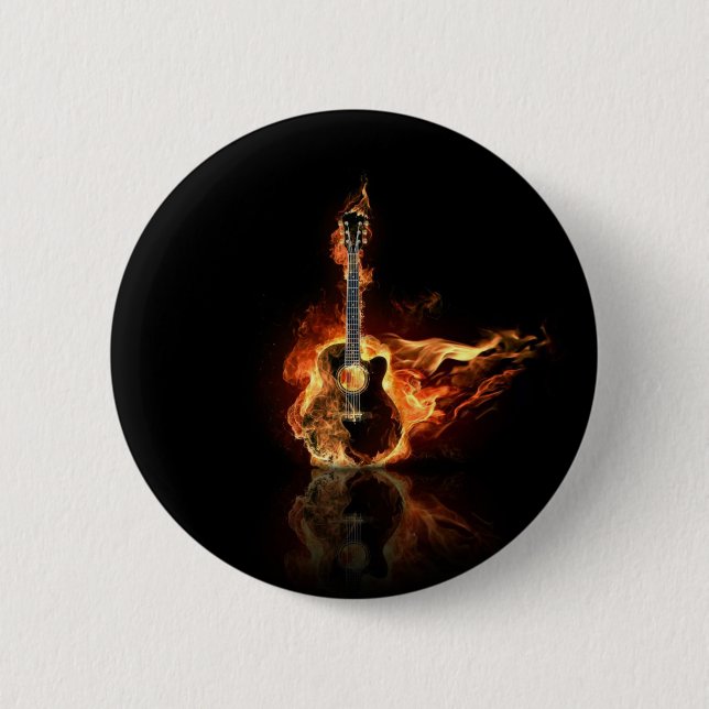 Chapa Redonda De 5 Cm guitarra del flamin (Anverso)