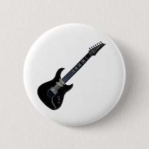 Chapa Redonda De 5 Cm Guitarra eléctrica negra