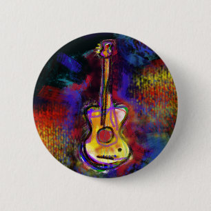 Chapa Redonda De 5 Cm guitarra musical colorida