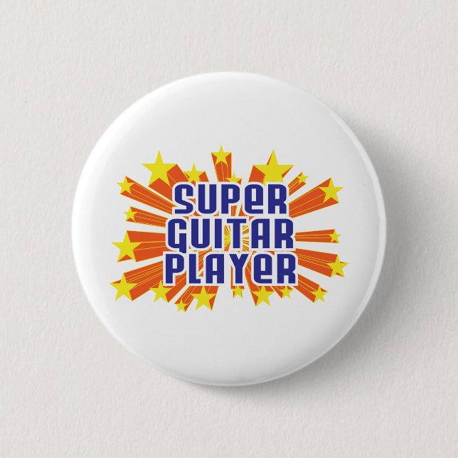 Chapa Redonda De 5 Cm Guitarrista estupendo (Anverso)