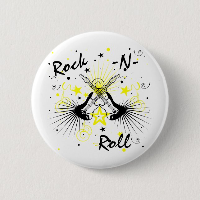Chapa Redonda De 5 Cm Guitars de rock n Roll (Anverso)