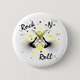 Chapa Redonda De 5 Cm Guitars de rock n Roll