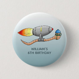 Chapa Redonda De 5 Cm Gusano de cohetes