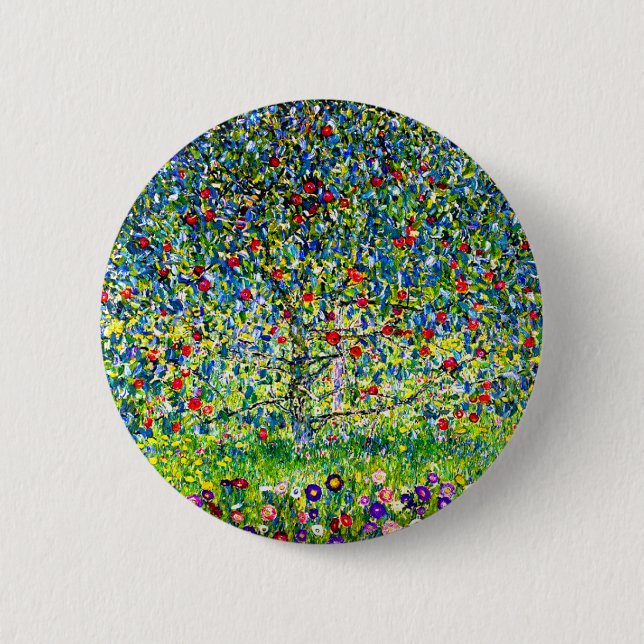 Chapa Redonda De 5 Cm Gustav Klimt Apple Tree (Anverso)