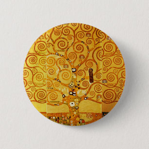 Chapa Redonda De 5 Cm Gustav Klimt Nouveau, árbol de la vida