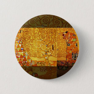 Chapa Redonda De 5 Cm Gustav Klimt Nouveau, árbol de la vida