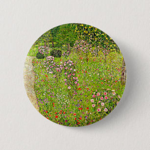 Chapa Redonda De 5 Cm Gustav Klimt Orchard con Rosas