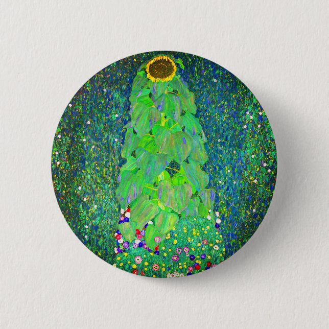 Chapa Redonda De 5 Cm Gustav Klimt Sunflower (Anverso)
