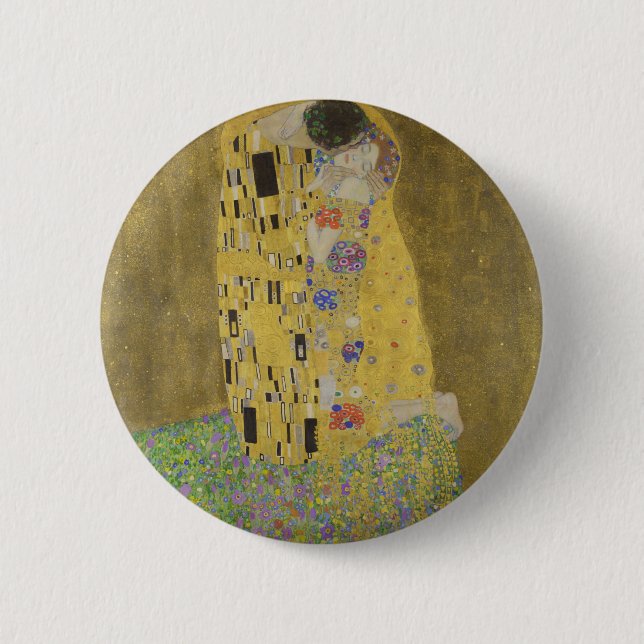 Chapa Redonda De 5 Cm Gustav Klimt "The Kiss" (Anverso)