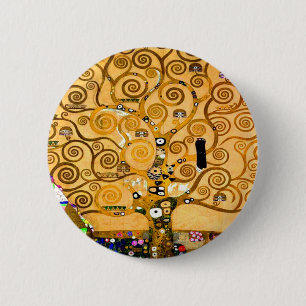 Chapa Redonda De 5 Cm Gustav Klimt Tree of Life