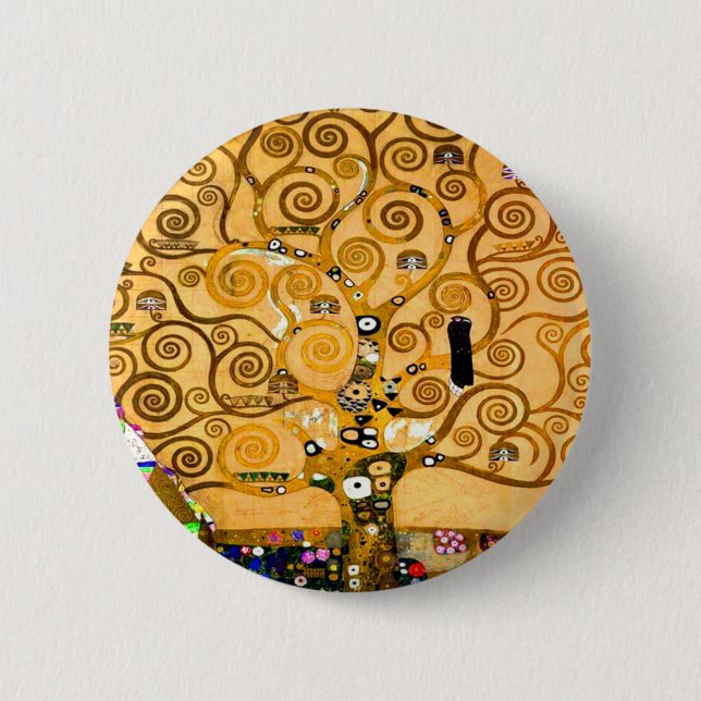 Chapa Redonda De 5 Cm Gustav Klimt Tree of Life (Anverso)