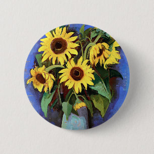 Chapa Redonda De 5 Cm Gustave Loiseau Sunflower Fotos estéticas Sunfl
