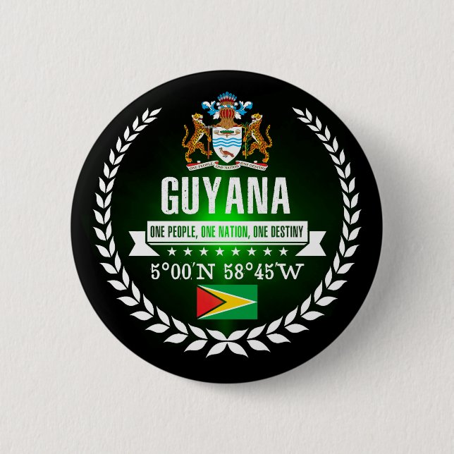 Chapa Redonda De 5 Cm Guyana (Anverso)