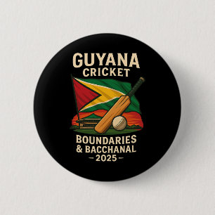Chapa Redonda De 5 Cm Guyana Cricket 2025 Límites y Canal Caribe