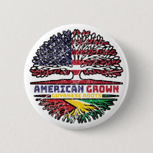 Chapa Redonda De 5 Cm Guyana Guyanesa EE. UU. EE. UU. Árbol de Estados U