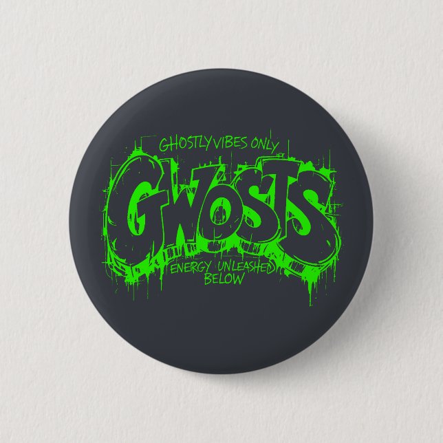 Chapa Redonda De 5 Cm Gwosts Graffiti Slime Pin (Anverso)
