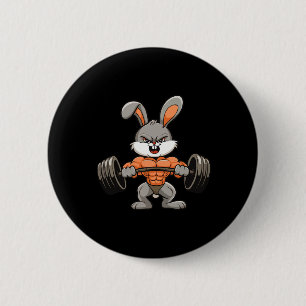 Chapa Redonda De 5 Cm Gym Rabbit Bodybuilding Power Fitness Funny