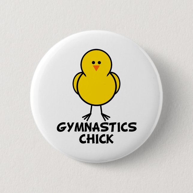 Chapa Redonda De 5 Cm Gymnastics Chick (Anverso)