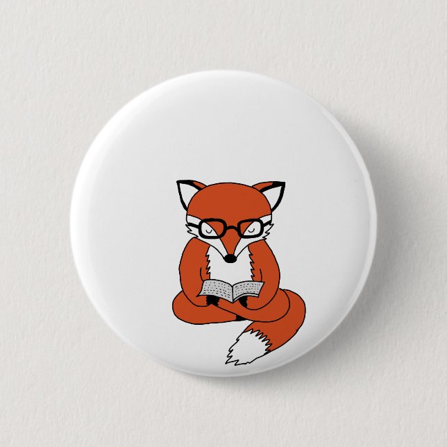 Chapa Redonda De 5 Cm Habla fox reading book (Anverso)