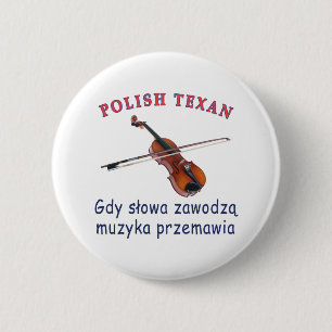 Chapa Redonda De 5 Cm Habla la música texana polaca