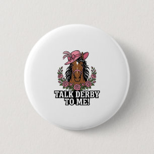 Chapa Redonda De 5 Cm Háblame del Derby Diseño de Derby de Rosa de Cabal