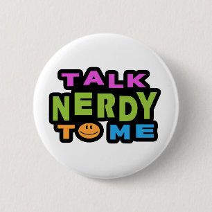 Chapa Redonda De 5 Cm Hablar Nerdy Conmigo