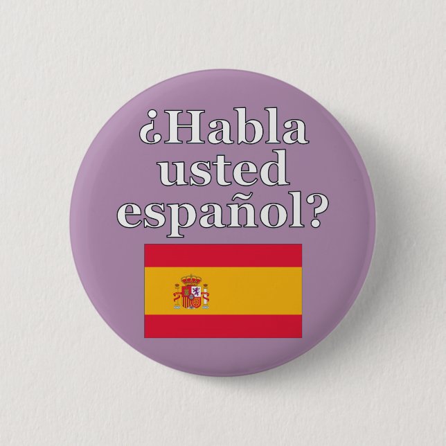 Chapa Redonda De 5 Cm ¿Hablas español? Bandera (Anverso)