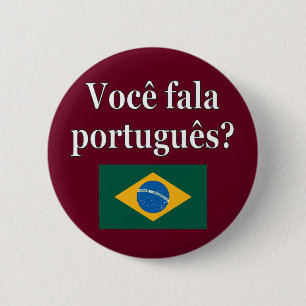 Chapa Redonda De 5 Cm ¿Hablas portugués? Bandera