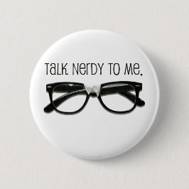 Chapa Redonda De 5 Cm Hable Nerdy conmigo con gafas