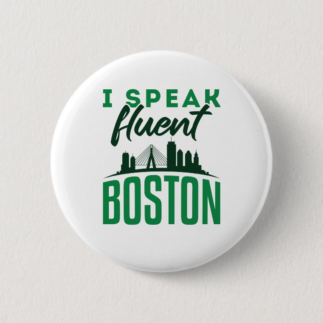 Chapa Redonda De 5 Cm Hablo con fluidez acento bostonio en Boston (Anverso)