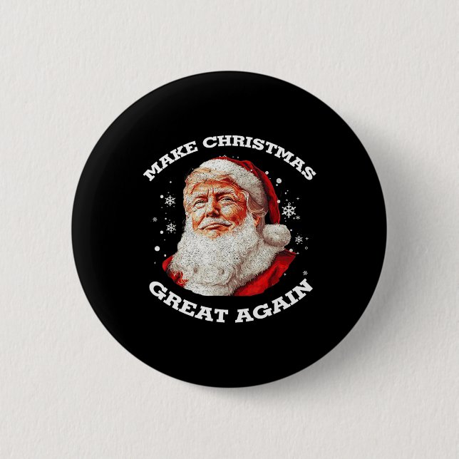 Chapa Redonda De 5 Cm Hacer a los Navidades grandes de nuevo Santa Funny (Anverso)