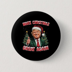 Chapa Redonda De 5 Cm Hacer a los Navidades grandes de nuevo Santa Funny