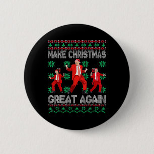 Chapa Redonda De 5 Cm Hacer a los Navidades grandes de nuevo Santa Trump