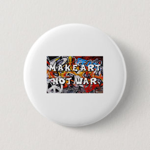Chapa Redonda De 5 Cm Hacer arte no guerra Graffiti de paz Muro hombres