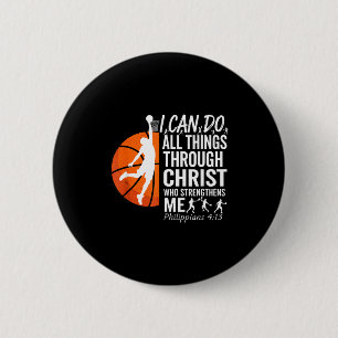 Chapa Redonda De 5 Cm Hacer Baloncesto Cristiano Filipenses 4 13