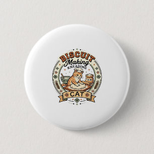 Chapa Redonda De 5 Cm Hacer galletas amasando gato Hacer galletas amasan