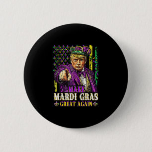Chapa Redonda De 5 Cm Hacer grande al Mardi Gras de nuevo divertido Mard